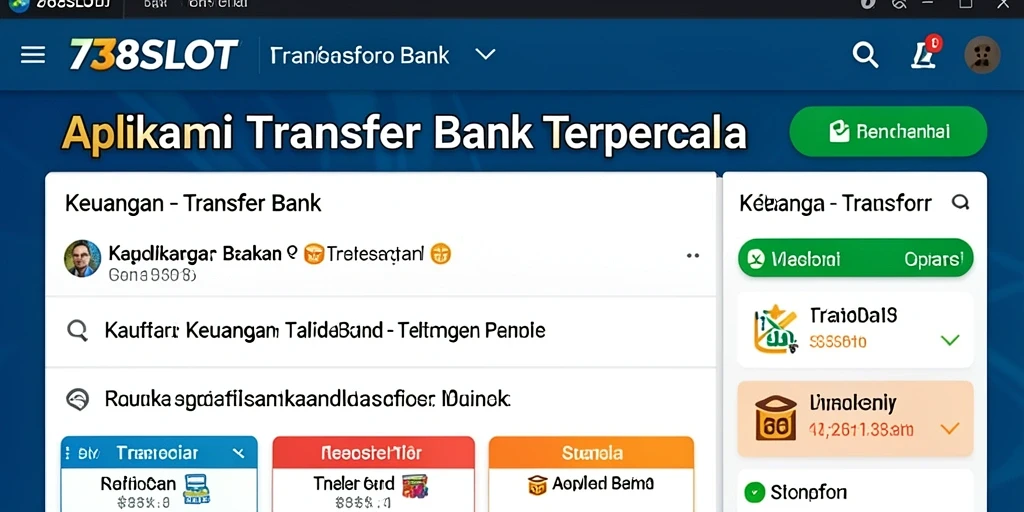 Antarmuka user-friendly dari aplikasi Transfer Bank 738SLOT.