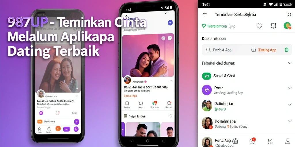 Tampilan utama aplikasi 987UP yang user-friendly untuk berkencan.