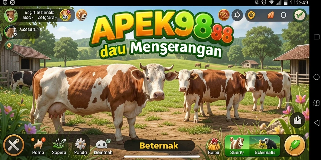 Antarmuka APEK88 yang menarik dan interaktif dalam game Beternak.