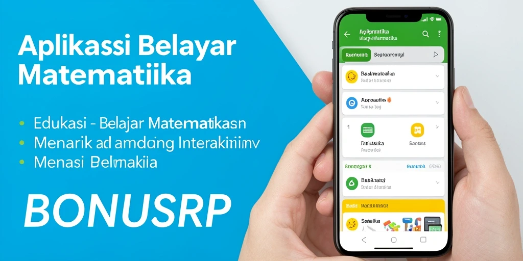 Tampilan menarik dari antarmuka aplikasi BONUSRP yang mendukung Belajar Matematika.
