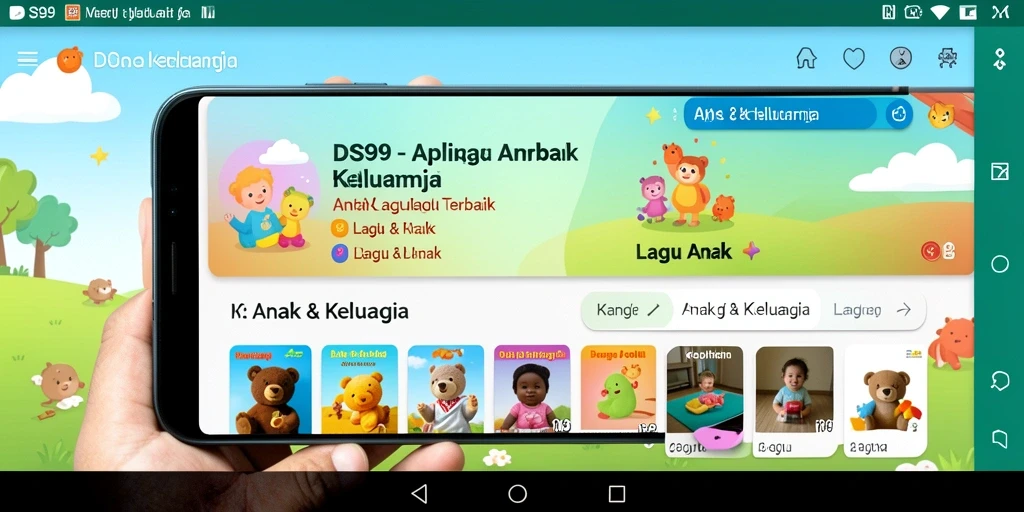 Antarmuka ceria DS99 dengan berbagai lagu anak yang interaktif.