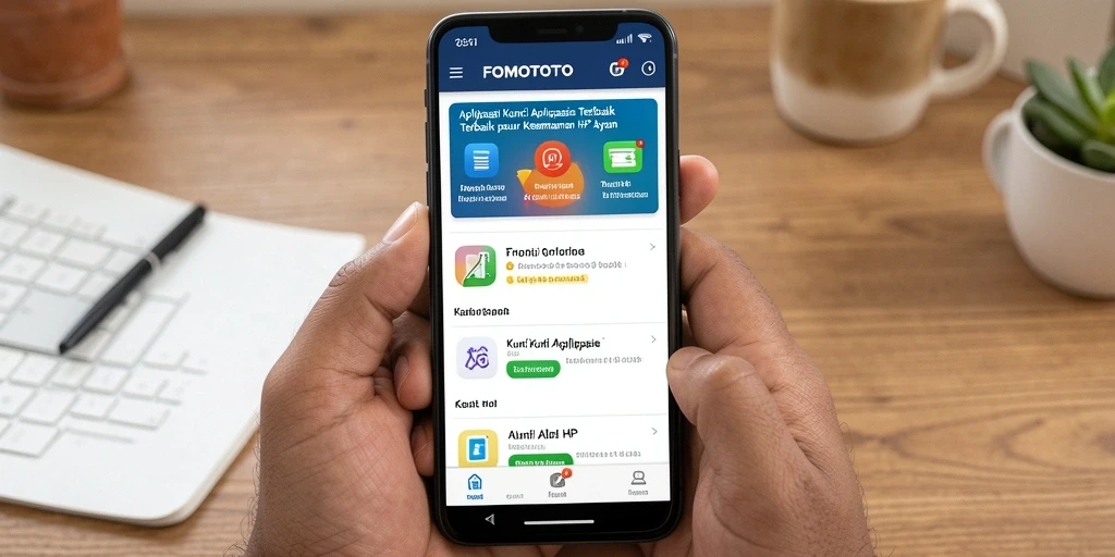 Antarmuka FOMOTOTO menunjukkan fungsi penguncian aplikasi yang efektif.