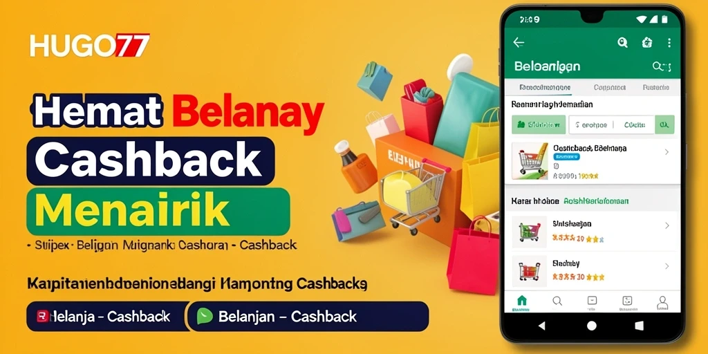 Tampilan antarmuka HUGO77 yang menarik dan fungsional untuk cashback.