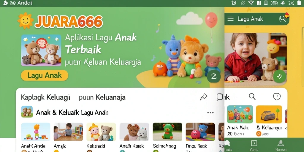 Tampilan antarmuka JUARA666 yang interaktif untuk anak-anak.