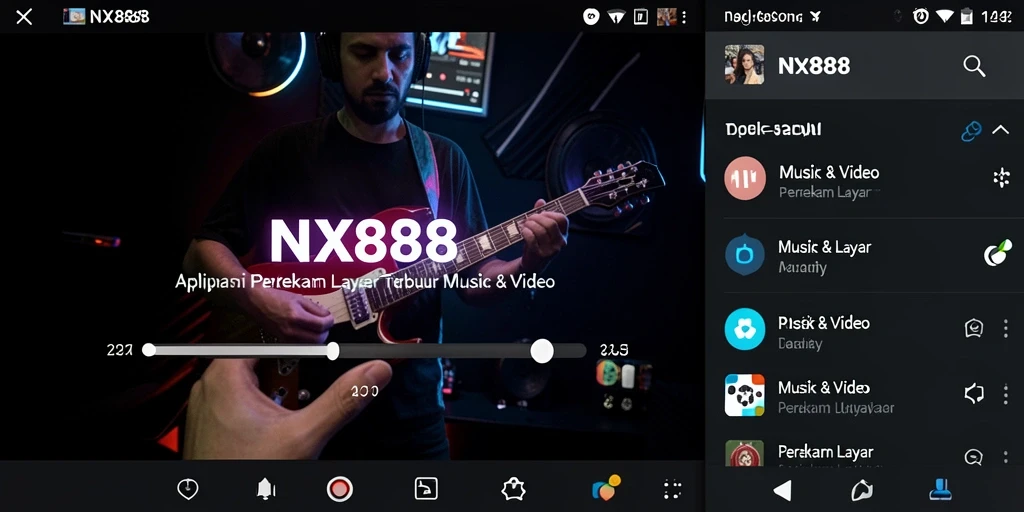 Tampilan antarmuka aplikasi Perekam Layar NX888 yang intuitif dan fungsional.
