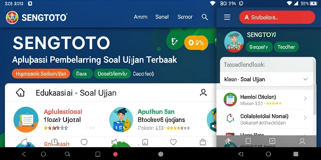 Antarmuka SENGTOTO menampilkan berbagai soal ujian yang interaktif.