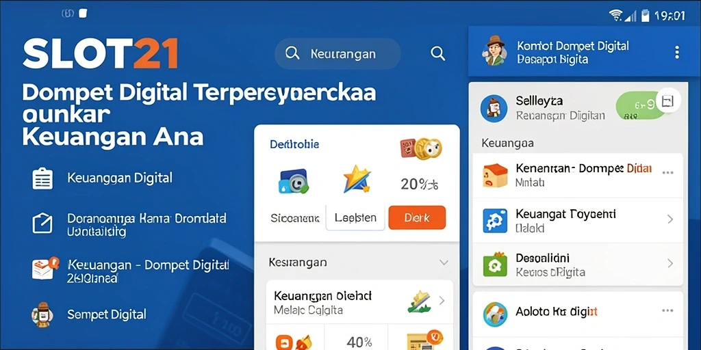 Antarmuka SLOT21 yang modern dan user-friendly untuk Dompet Digital.