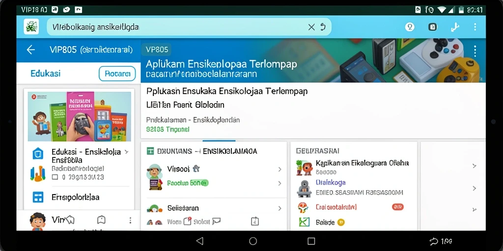 Antarmuka aplikasi VIP805 yang informatif dan menarik.
